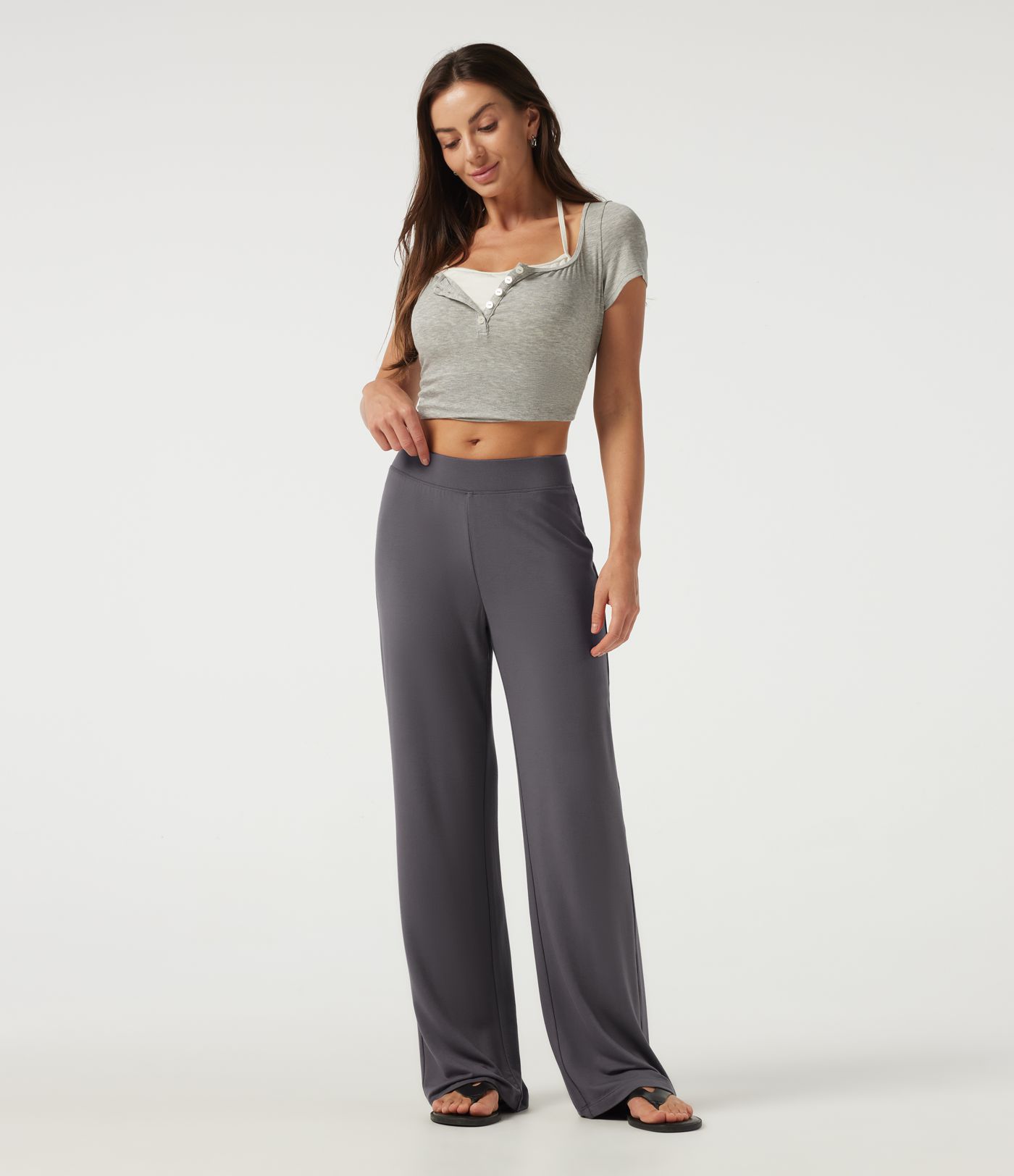 Low Rise Straight Leg Casual Pants Low Rise Straight Leg Casual Pants