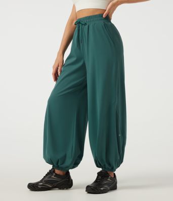 High Waisted Drawstring Running Joggers with Pockets High Waisted Drawstring Running Joggers with Pockets