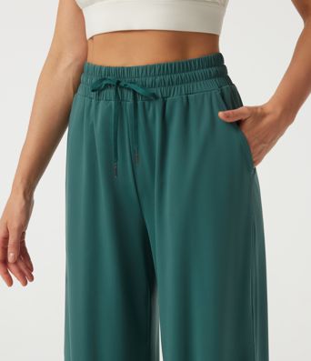 High Waisted Drawstring Running Joggers with Pockets High Waisted Drawstring Running Joggers with Pockets