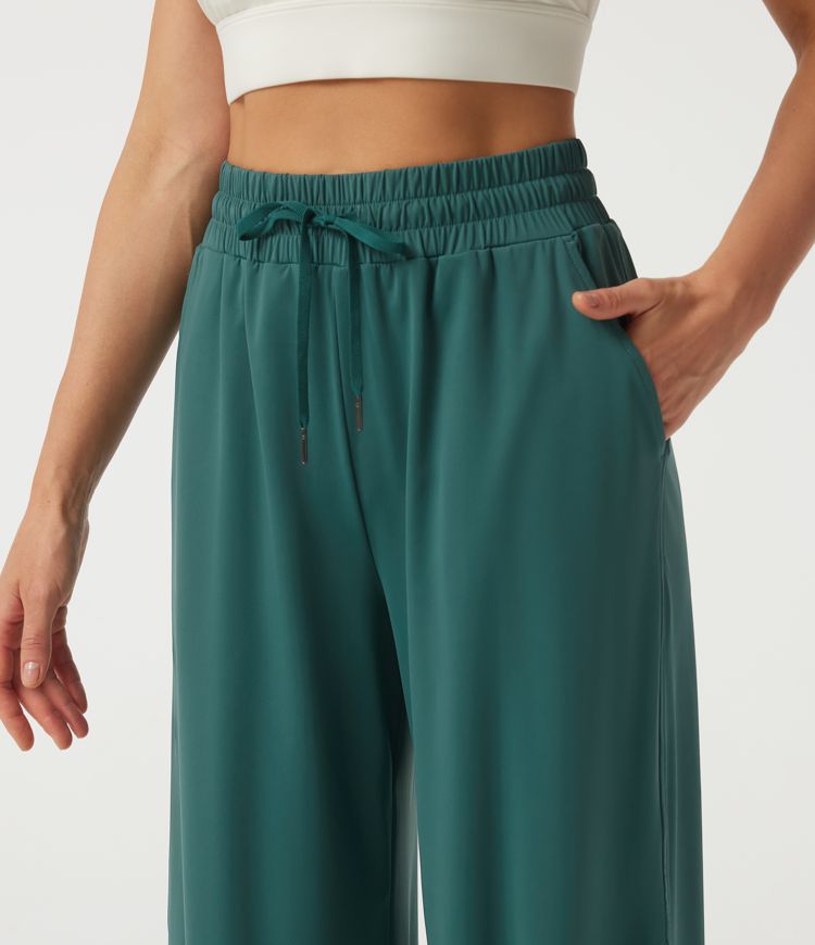 High Waisted Drawstring Running Joggers with Pockets High Waisted Drawstring Running Joggers with Pockets