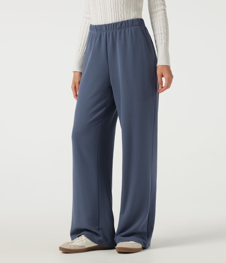 Low Rise Wide Leg Waffle Work Pants with Pockets