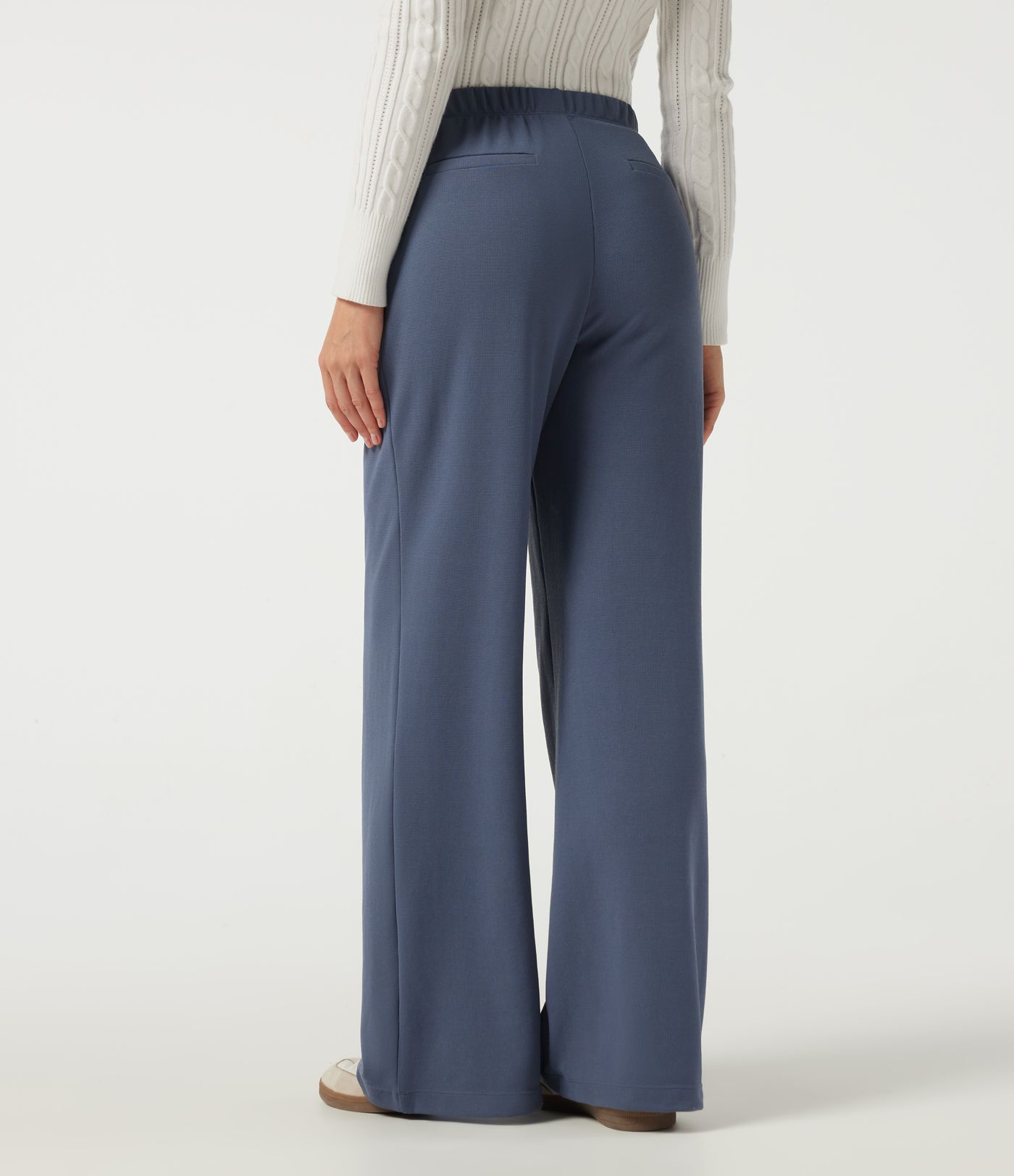 Low Rise Wide Leg Waffle Work Pants with Pockets