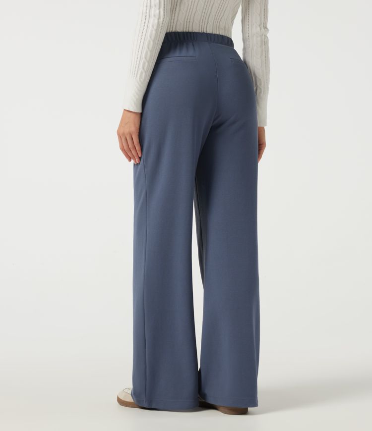 Low Rise Wide Leg Waffle Work Pants with Pockets