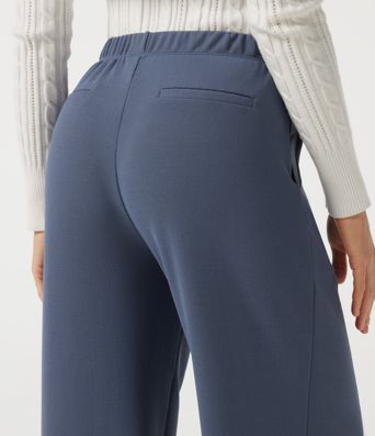 Low Rise Wide Leg Waffle Work Pants with Pockets