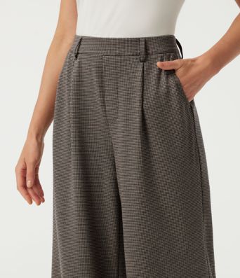 Halara Flex™ High Waisted Wide Leg Houndstooth Work Pants with Pockets