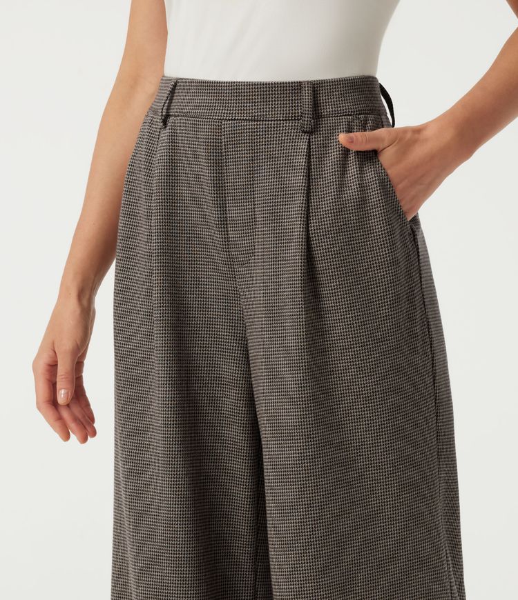 Halara Flex™ High Waisted Wide Leg Houndstooth Work Pants with Pockets