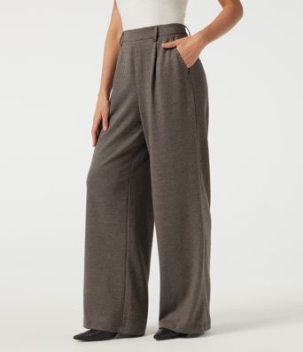 Halara Flex™ High Waisted Wide Leg Houndstooth Work Pants with Pockets