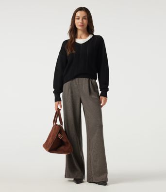 Halara Flex™ High Waisted Wide Leg Houndstooth Work Pants with Pockets