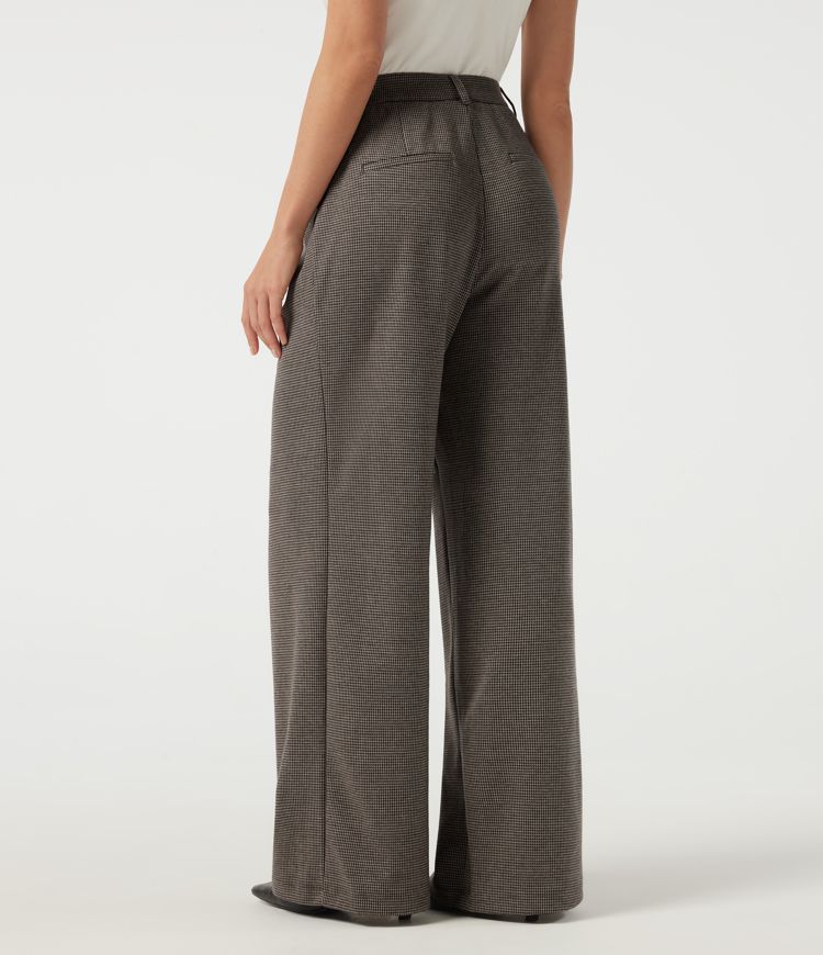 Halara Flex™ High Waisted Wide Leg Houndstooth Work Pants with Pockets
