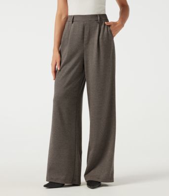 Halara Flex™ High Waisted Wide Leg Houndstooth Work Pants with Pockets