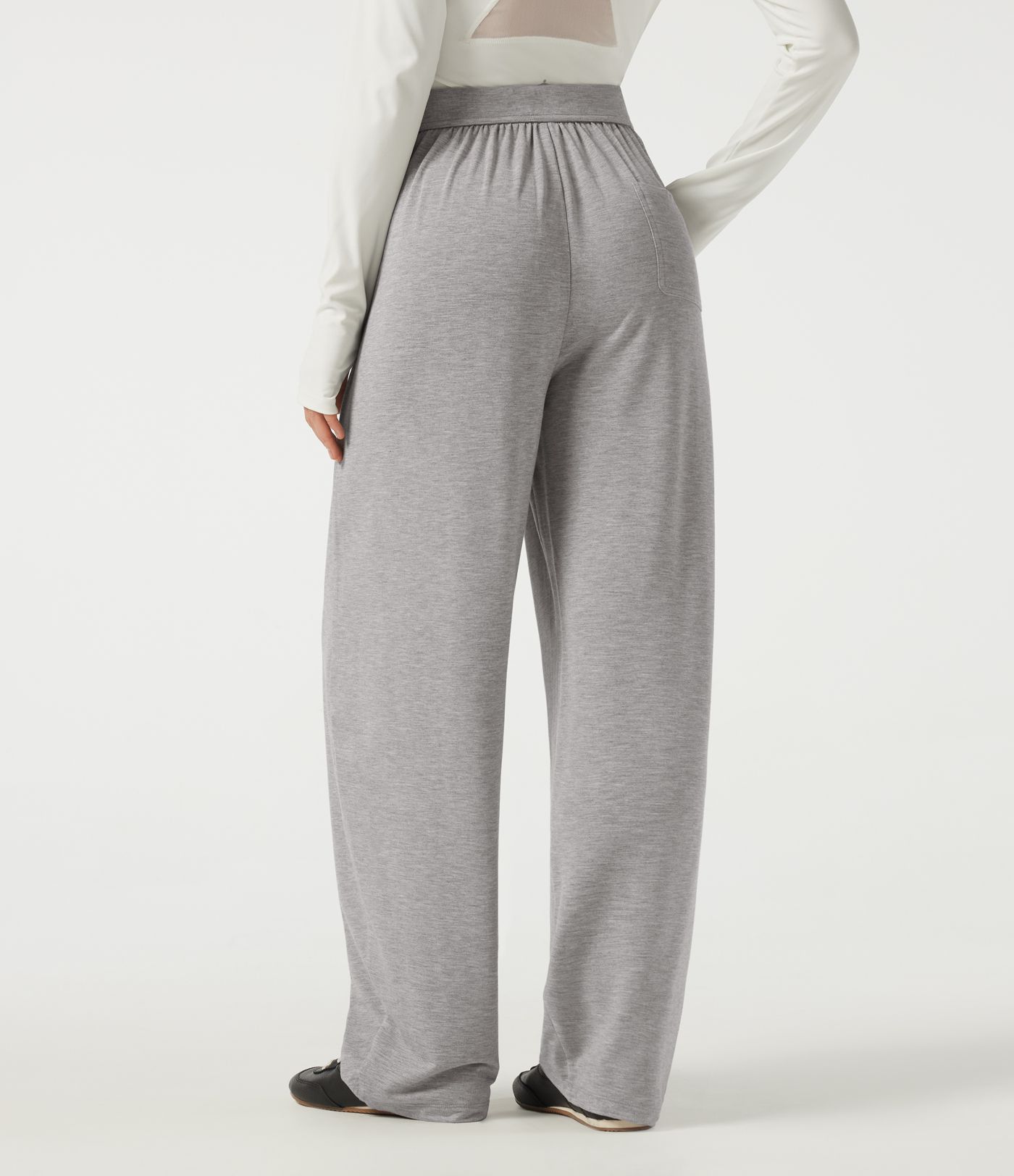 Mid Rise Drawstring Barrel Leg Casual Pants with Pockets Mid Rise Drawstring Barrel Leg Casual Pants with Pockets