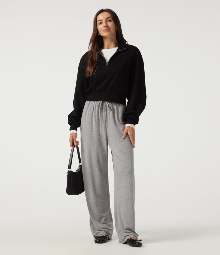 Mid Rise Drawstring Barrel Leg Casual Pants with Pockets Mid Rise Drawstring Barrel Leg Casual Pants with Pockets