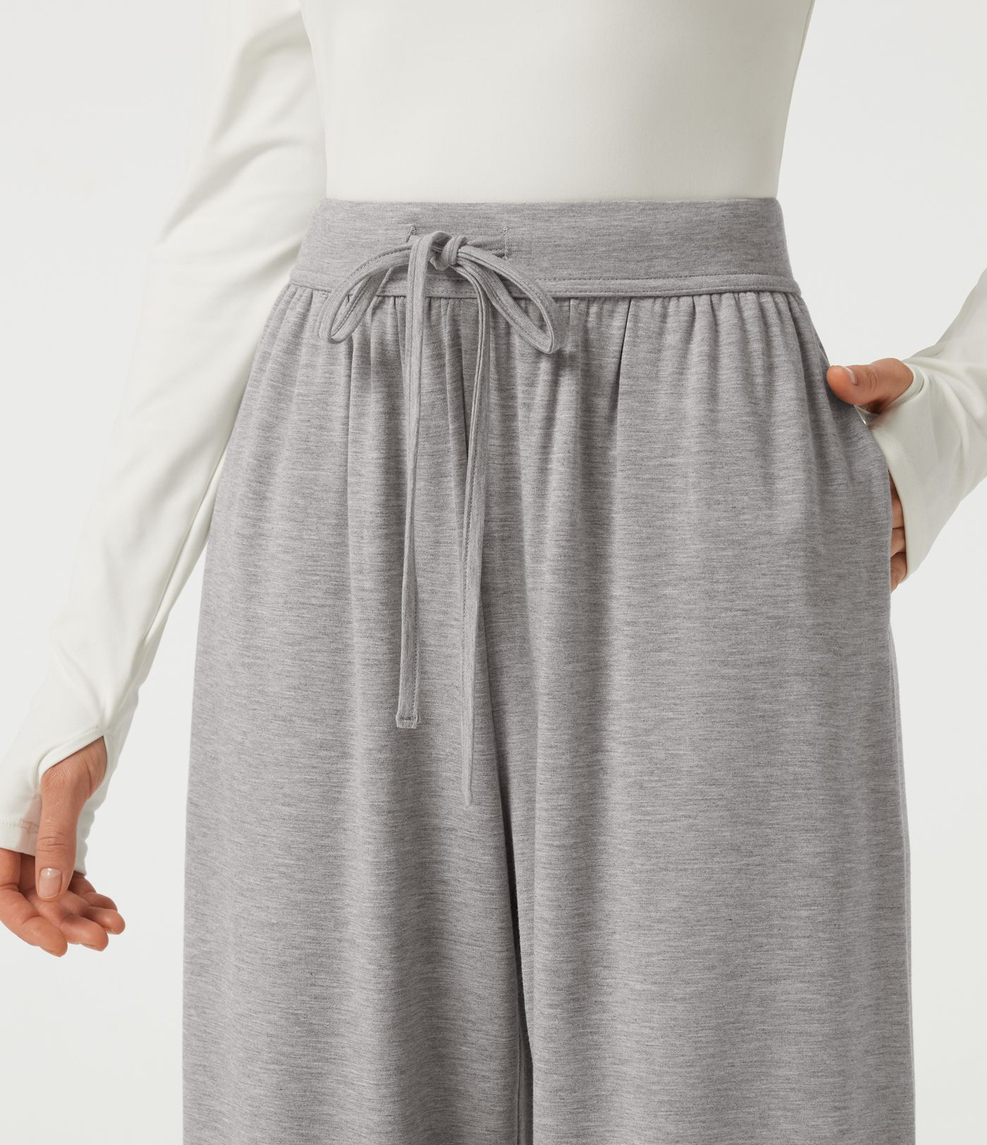 Mid Rise Drawstring Barrel Leg Casual Pants with Pockets Mid Rise Drawstring Barrel Leg Casual Pants with Pockets