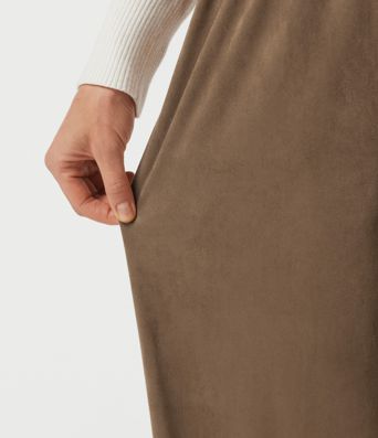 High Waisted Drawstring Wide Leg Suede Casual Pants with Pockets High Waisted Drawstring Wide Leg Suede Casual Pants with Pockets