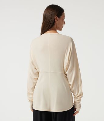 Lässige Strickjacke mit langen Fledermausärmeln und Daumenlöchern Lässige Strickjacke mit langen Fledermausärmeln und Daumenlöchern