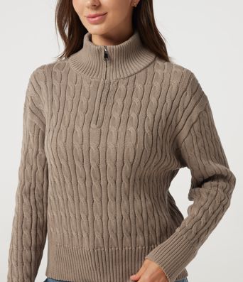 Mock Neck Long Sleeve Work Sweater