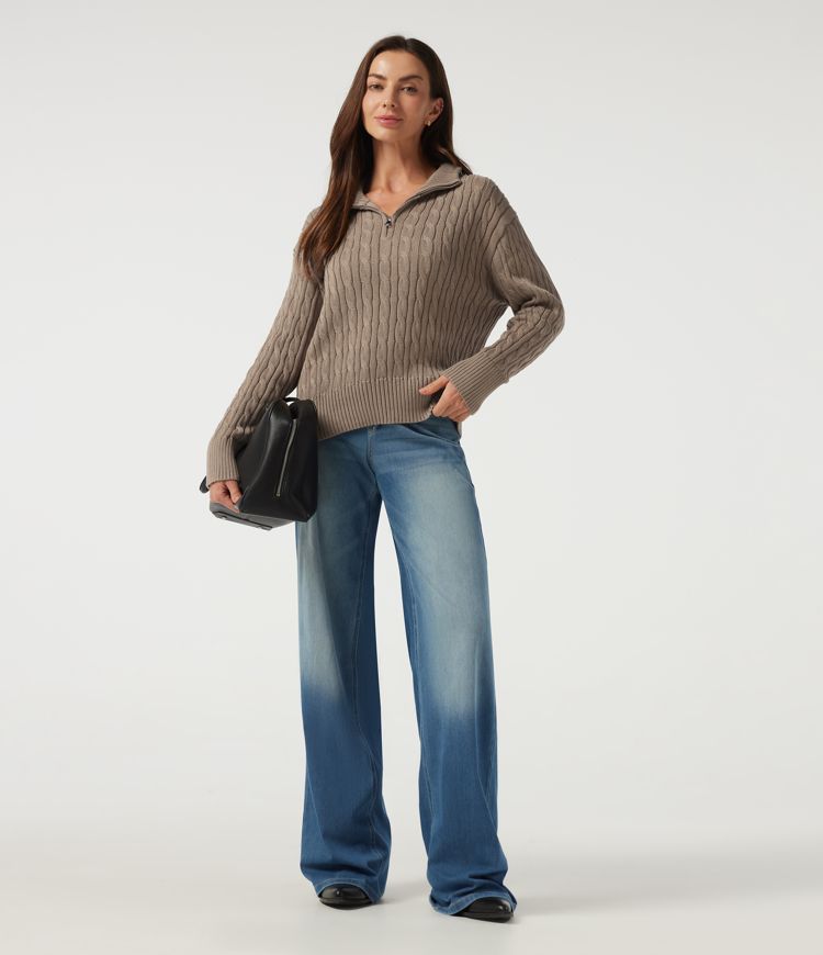 Mock Neck Long Sleeve Work Sweater