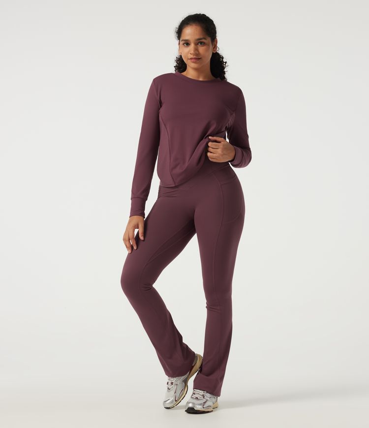 Round Neck Long Sleeve Contrast Mesh Quick Dry Workout Sweatshirt Round Neck Long Sleeve Contrast Mesh Quick Dry Workout Sweatshirt