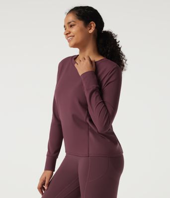 Round Neck Long Sleeve Contrast Mesh Quick Dry Workout Sweatshirt Round Neck Long Sleeve Contrast Mesh Quick Dry Workout Sweatshirt