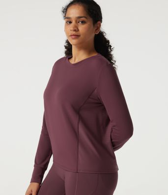 Round Neck Long Sleeve Contrast Mesh Quick Dry Workout Sweatshirt Round Neck Long Sleeve Contrast Mesh Quick Dry Workout Sweatshirt