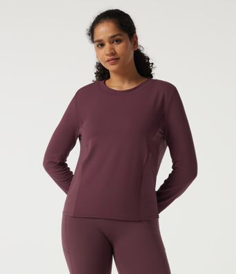 Round Neck Long Sleeve Contrast Mesh Quick Dry Workout Sweatshirt Round Neck Long Sleeve Contrast Mesh Quick Dry Workout Sweatshirt