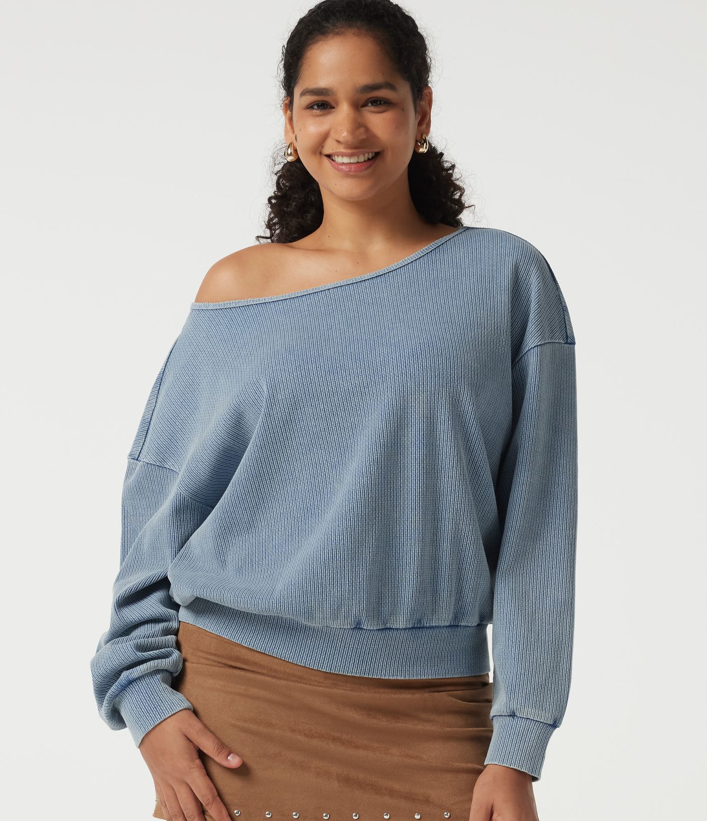 Boat Neck Batwing Long Sleeve Casual Sweatshirt Boat Neck Batwing Long Sleeve Casual Sweatshirt