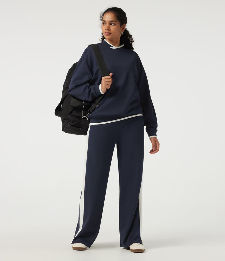 Mock Neck Long Sleeve Casual Pullover Sports Sweatshirt