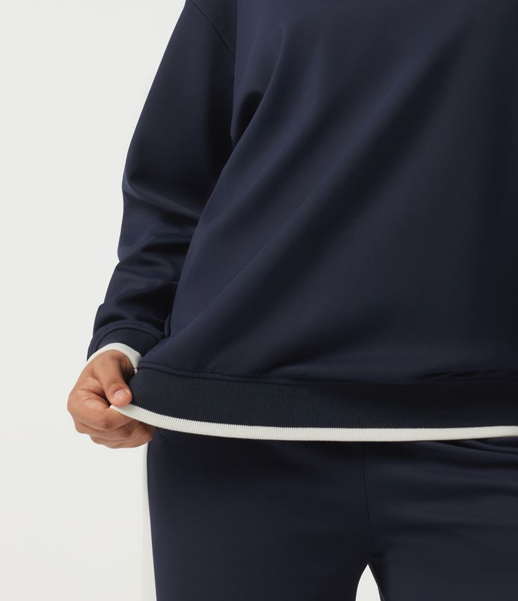 Mock Neck Long Sleeve Casual Pullover Sports Sweatshirt
