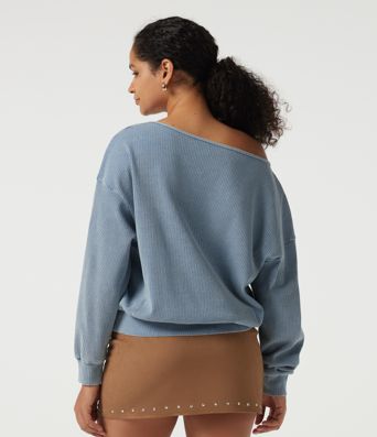Boat Neck Batwing Long Sleeve Casual Sweatshirt Boat Neck Batwing Long Sleeve Casual Sweatshirt