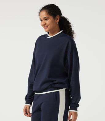 Mock Neck Long Sleeve Casual Pullover Sports Sweatshirt