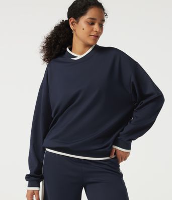 Mock Neck Long Sleeve Casual Pullover Sports Sweatshirt