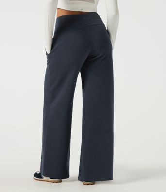 Mid Rise Drawstring Wide Leg Casual Sweatpants with Pockets Mid Rise Drawstring Wide Leg Casual Sweatpants with Pockets