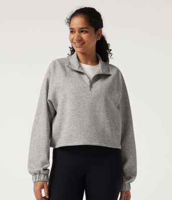 Mock Neck Long Sleeve Drawstring Casual Sweatshirt