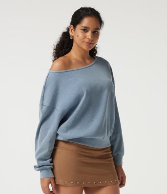 Boat Neck Batwing Long Sleeve Casual Sweatshirt Boat Neck Batwing Long Sleeve Casual Sweatshirt