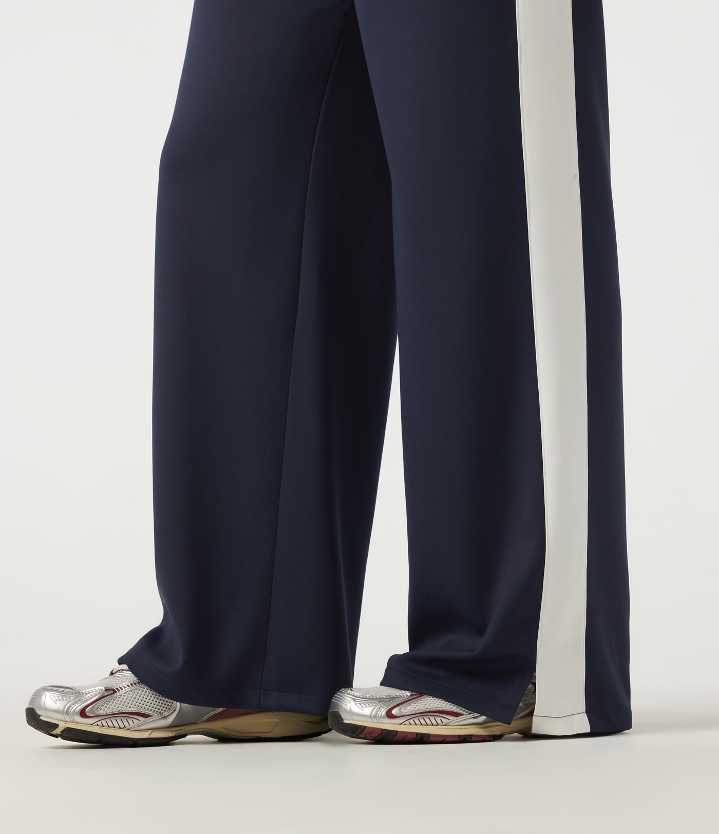 High Waisted Drawstring Straight Leg Color Block Casual Sweatpants with Pockets