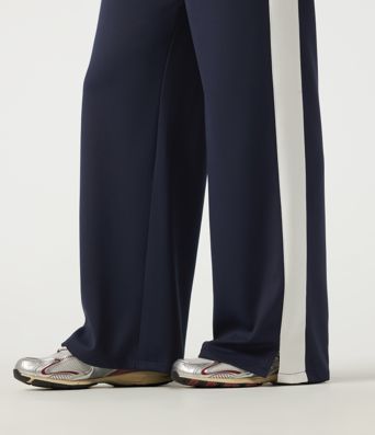 High Waisted Drawstring Straight Leg Color Block Casual Sweatpants with Pockets