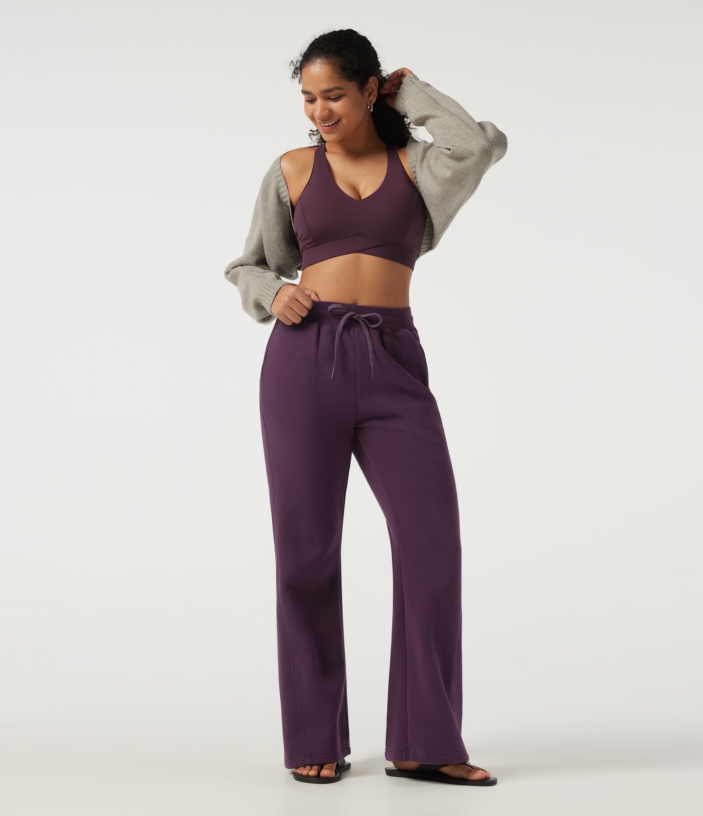 High Waisted Drawstring Baggy Fleece Casual Cotton Sweatpants with Pockets High Waisted Drawstring Baggy Fleece Casual Cotton Sweatpants with Pockets