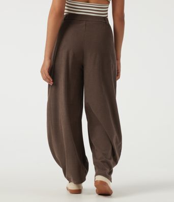 High Waisted Barrel Leg Corduroy Casual Pants with Pockets