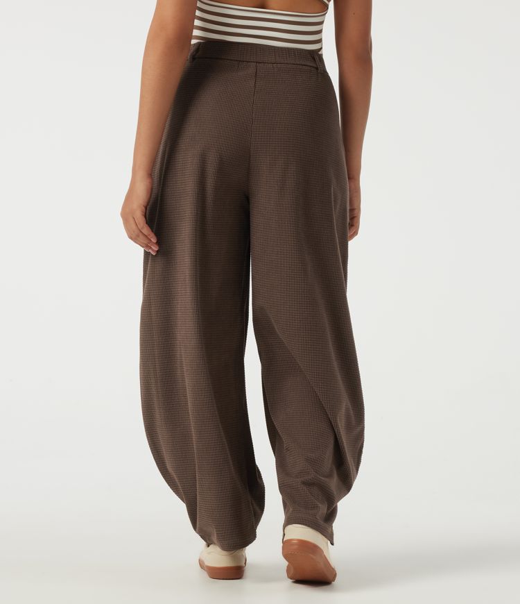 High Waisted Barrel Leg Corduroy Casual Pants with Pockets