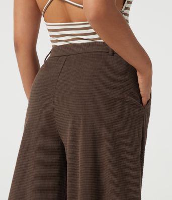 High Waisted Barrel Leg Corduroy Casual Pants with Pockets