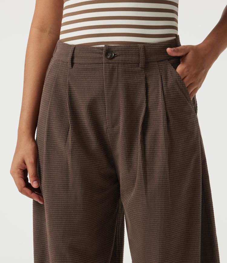 High Waisted Barrel Leg Corduroy Casual Pants with Pockets