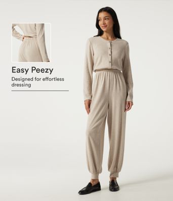 Round Neck Long Sleeve Casual Jumpsuit with Pockets -Easy Peezy Edition Round Neck Long Sleeve Casual Jumpsuit with Pockets -Easy Peezy Edition