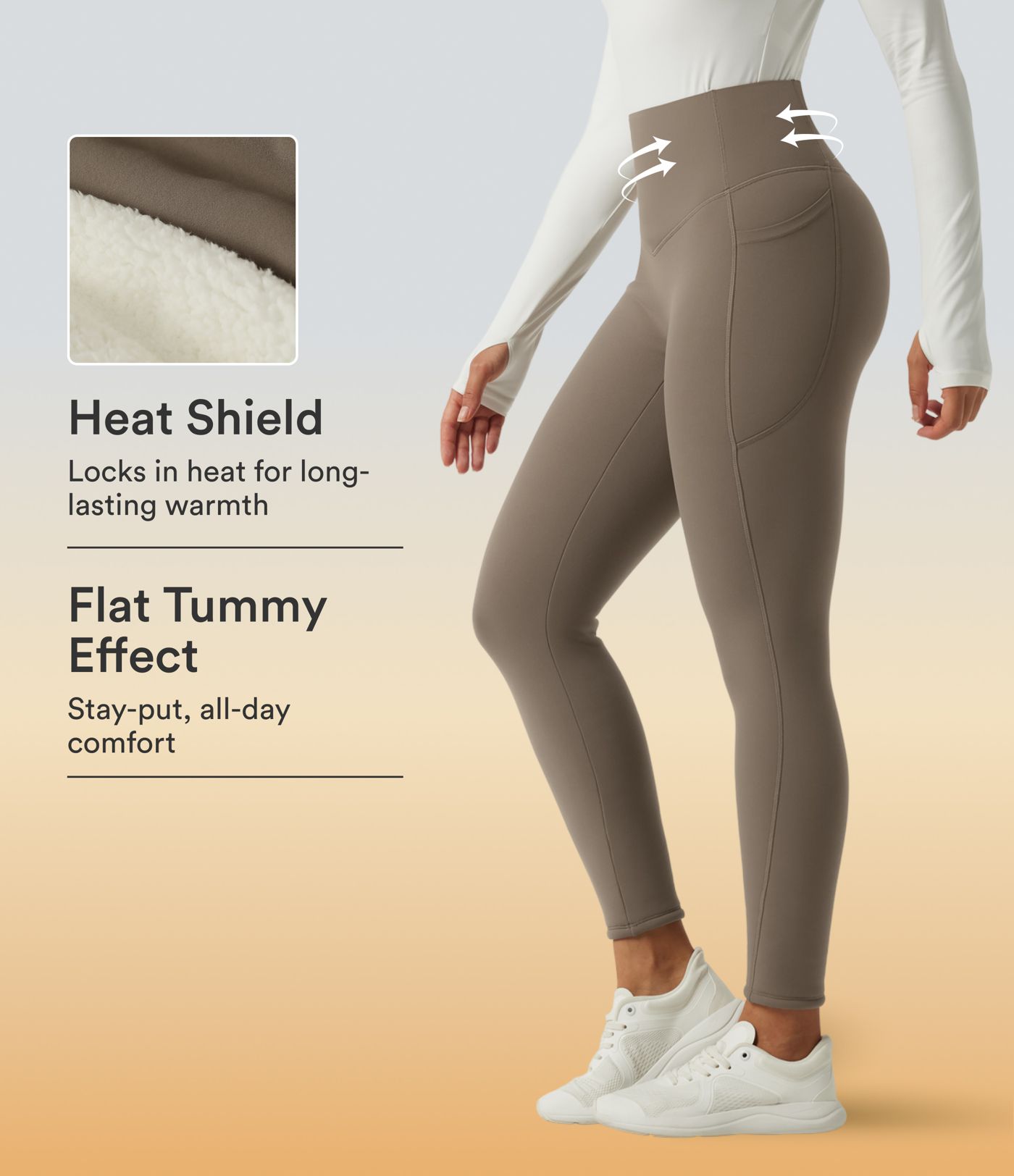 Halara UltraSculpt™ High Waisted Tummy Control Fleece Yoga Leggings with Pockets Halara UltraSculpt™ High Waisted Tummy Control Fleece Yoga Leggings with Pockets