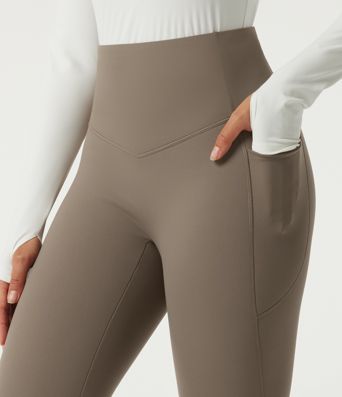 Halara UltraSculpt™ High Waisted Tummy Control Fleece Yoga Leggings with Pockets Halara UltraSculpt™ High Waisted Tummy Control Fleece Yoga Leggings with Pockets