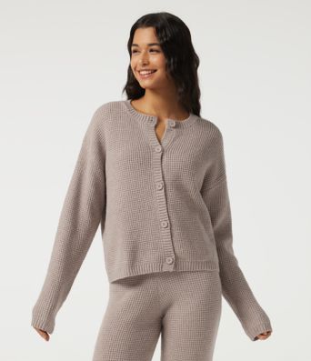 Round Neck Long Sleeve Lounge Cardigan