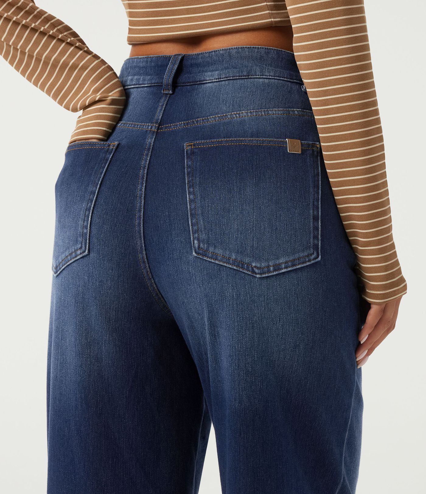Halara Flex™ High Waisted Barrel Leg Casual Cotton Jeans with Pockets