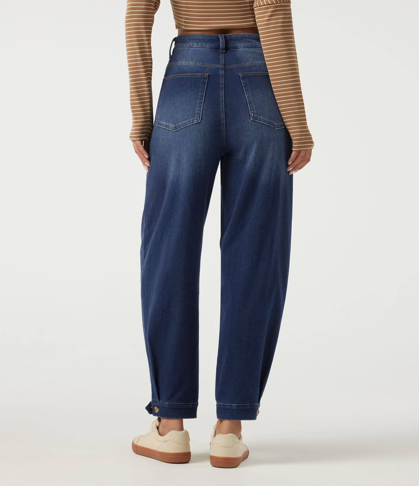 Halara Flex™ High Waisted Barrel Leg Casual Cotton Jeans with Pockets