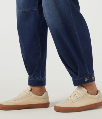 Halara Flex™ High Waisted Barrel Leg Casual Cotton Jeans with Pockets
