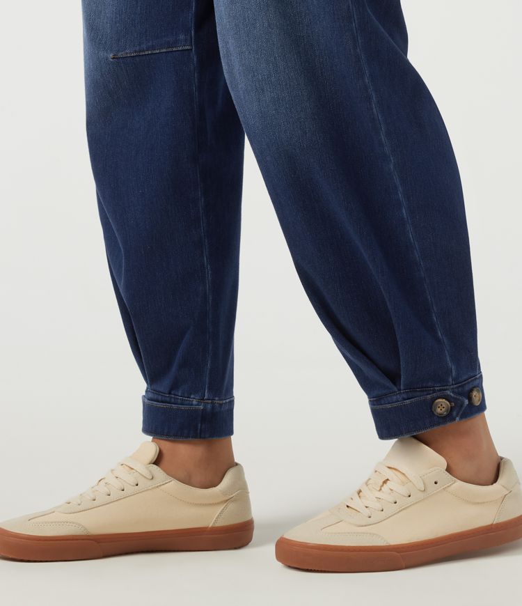 Halara Flex™ High Waisted Barrel Leg Casual Cotton Jeans with Pockets