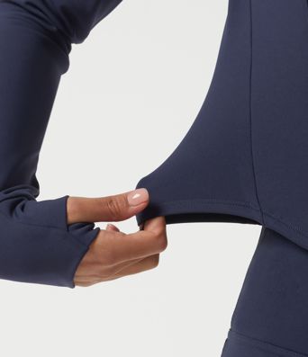 SoftlyZero™ Plush Thermal High Neck Yoga Jacket with Thumbholes SoftlyZero™ Plush Thermal High Neck Yoga Jacket with Thumbholes